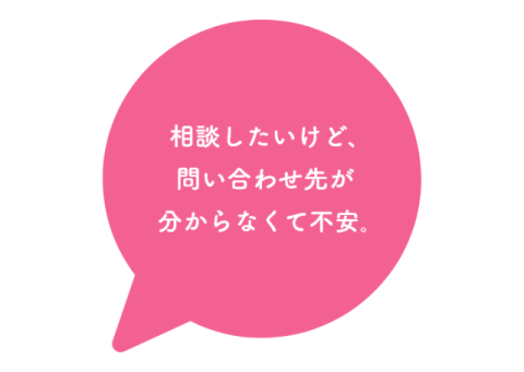 相談したいけど､ 問い合わせ先が 分からなくて不安｡